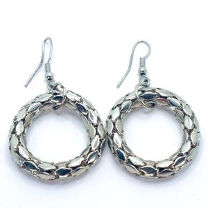 Silver Circle Drop Earrings Fashion Simple Minimalistic Jewelry Women